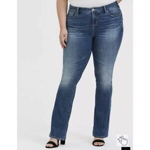 Torrid Jeans 24 XS SHORT Blue Mid Rise Slim Boot Denim Medium Wash Stretch